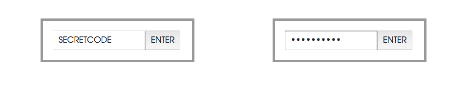 Login form with visible password